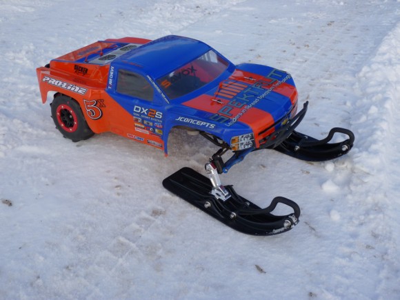 Project Snowmo Slash Traxxas Slash with Skis and Paddles RC Soup