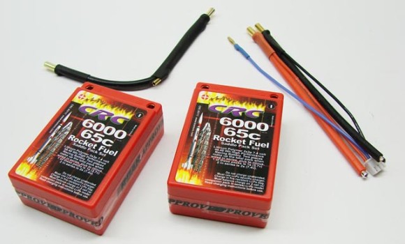 New Rocket Fuel battery packs from Calandra Racing. Low internal resistance for bottom end punch, coupled with high voltage for screaming top speed.
