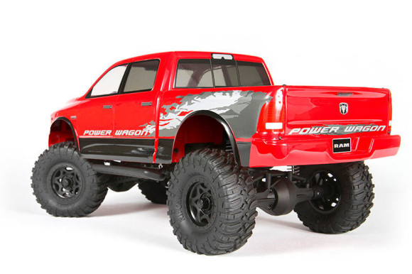 SCALE REALISM The SCX10™ Ram Power Wagon features fully licensed Walker Evans Racing wheels molded in high quality nylon materials for strength and durability with a solid 12mm hex mount and dressed in black for an aggressive look. It's topped off with an officially licensed Ram Power Wagon body, with body details and a graphics package just like it's 1:1 counterpart. 